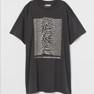 BNWT H&M T-shirt Mini Dress, Small, Grey/White